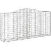vidaXL Gabion avec arc surélevé 300x50x140/160 cm Fer galvanisé