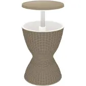 vidaXL Table 3 en 1 avec glacière Marron clair Polypropylène - Table avec glacière - Tables avec glacière - Table avec fonction de refroidissement - Table avec refroidisseur de boissons