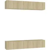 vidaXL Armoires TV 4 pièces chêne Sonoma 80x30x30 cm Bois composite