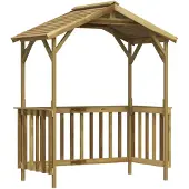 vidaXL Pavillon de barbecue en pin imprégné 163,5x93x210 cm