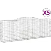 vidaXL Gabions avec arc surélevé 5 pcs. 400x50x140/160cm Fer galvanisé