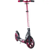 360° degrees SIX DEGREES Aluminium Scooter avec mécanisme de pliage et béquille, 230/215 mm, ABEC 7, hauteur réglable, GS-approuvé, rouge