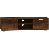 vidaXL Armoire TV chêne fumé 140x40,5x35 cm Bois composite