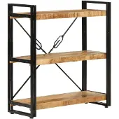 vidaXL Bibliothèque 3 niveaux 77x30x80 cm bois massif manguier et fer