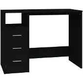 vidaXL Bureau avec tiroirs noir 102x50x76 cm bois composite
