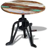 vidaXL Table auxiliaire Bois de récupération massif Fonte 60x(42-63)cm