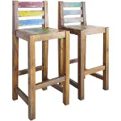 vidaXL Tabouret de bar 2 pcs. Vieux bois