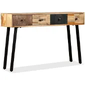 vidaXL Table console Teck massif de récupération 120 x 30 x 76 cm
