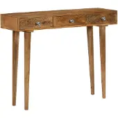 vidaXL Table console en bois de manguier massif 102 x 30 x 79 cm