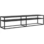 vidaXL Meuble TV Noir 180x40x40.5 cm Verre trempé