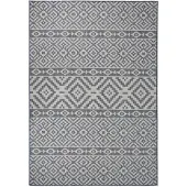 vidaXL Tapis à tissage plat d'extérieur 160x230 cm Rayures bleues