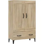 vidaXL Highboard chêne Sonoma 70x31x115 cm Matériau dérivé du bois