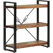 vidaXL Bibliothèque 3 niveaux 77x30x80 cm bois récupération massif/fer