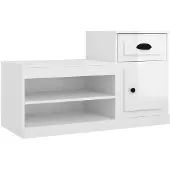 vidaXL Armoire à chaussure blanc brillant 100x42x60 cm bois ingénierie