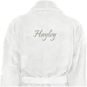 Yoursurprise Peignoir éponge pour femmes - avec prénom - Blanc L/XL
