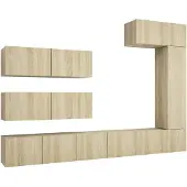 vidaXL Ensemble d'armoires TV de 7 pièces en bois de chêne Sonoma