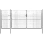 vidaXL Portail de jardin en acier 400 x 150 cm argenté