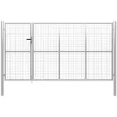 vidaXL Portillon Acier 350 x 150 cm Argenté