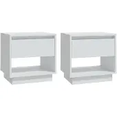 vidaXL Tables de chevet 2 pcs Blanc 45x34x44 cm bois d'ingénierie