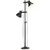 vidaXL Lampadaire 2 flammes noir E27 Fonte