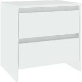 vidaXL Table de chevet blanc 45x34,5x44,5 cm bois d’ingénierie