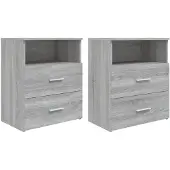 vidaXL Tables de chevet 2 pcs Sonoma gris 50x32x60 cm