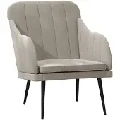 vidaXL Fauteuil gris clair 63x76x80 cm velours