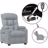 vidaXL Fauteuil relax électrique gris clair Tissu