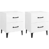 vidaXL - Tables de nuit - 2 - pcs - 40x35x47,5 - cm - blanc
