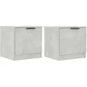 vidaXL Tables de chevet 2 pcs Gris béton 40x39x40 cm