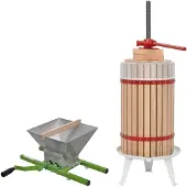 vidaXL Set de 2 pressoirs à fruits et à vin et d'un broyeur