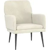 vidaXL Fauteuil crème 62x79x79 cm velours
