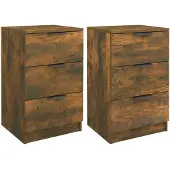 vidaXL Tables de chevet 2 pcs Chêne fumé 40x36x65 cm