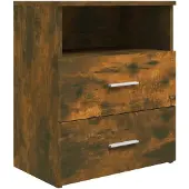 vidaXL Table de chevet Chêne fumé 50x32x60 cm
