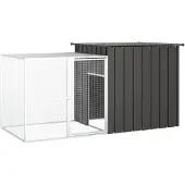 vidaXL Cage à lapins Anthracite 200x91x100 cm Acier galvanisé