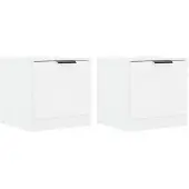vidaXL Tables de chevet 2 pcs Blanc 40x39x40 cm