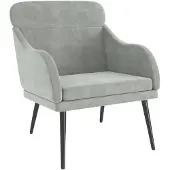 vidaXL Fauteuil Gris clair 63x76x80 cm Velours