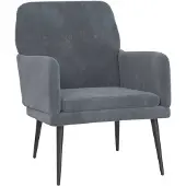 vidaXL Fauteuil gris foncé 62x79x79 cm velours