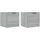 vidaXL Tables de chevet 2 pcs Sonoma gris 40x39x40 cm
