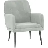 vidaXL Fauteuil Gris clair 62x79x79 cm Velours