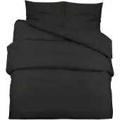 vidaXL Ensemble de literie noir 200x200 cm coton