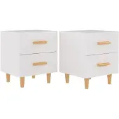 vidaXL Tables de chevet 2 pcs Blanc 40x35x47,5 cm