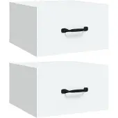 vidaXL Tables de chevet murales 2 pcs blanc 35x35x20 cm