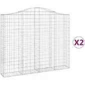 vidaXL Gabions 2 pcs voûtés 200x30x160/180 cm en fer