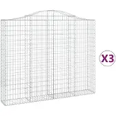 vidaXL Gabions 3 pcs voûtés 200x30x160/180 cm en fer