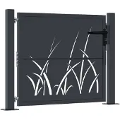 vidaXL Portail de jardin Anthracite 105x80 cm Acier Design Herbe