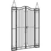 vidaXL Portail de jardin noir 121x8x180 cm fer forgé