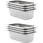 vidaXL Récipients Gastronorm 8 pcs. GN 1/3 100 mm acier inoxydable