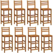 vidaXL Tabouret de bar 8 pcs. Bois massif acacia