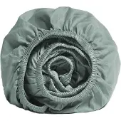 Yumeko - Drap housse - Satin De Coton - 160x200x30 - Vert